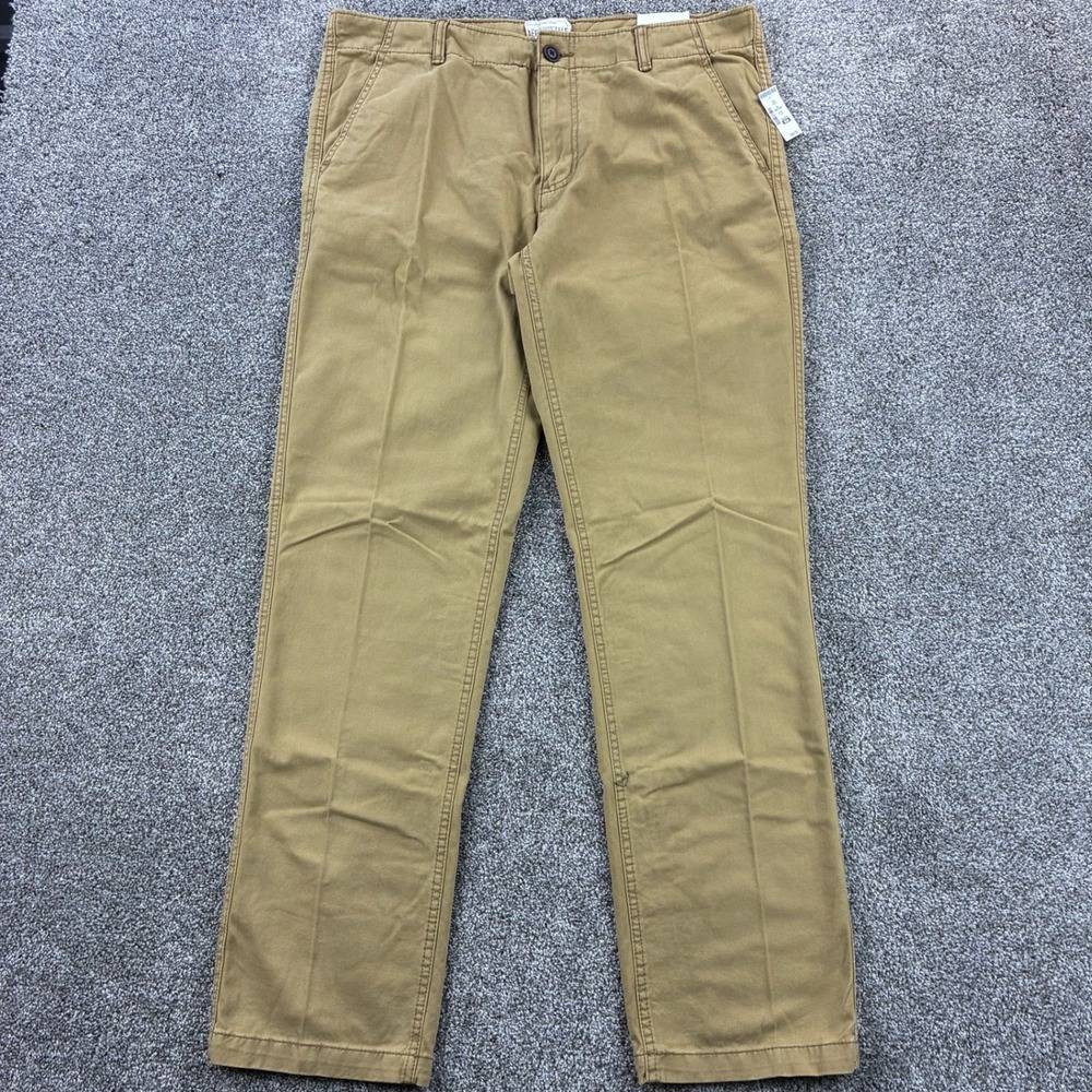 NWT Vintage Y2K Aeropostale Chino Pants Mens 36x34 Golden Khaki Flat Front Wide